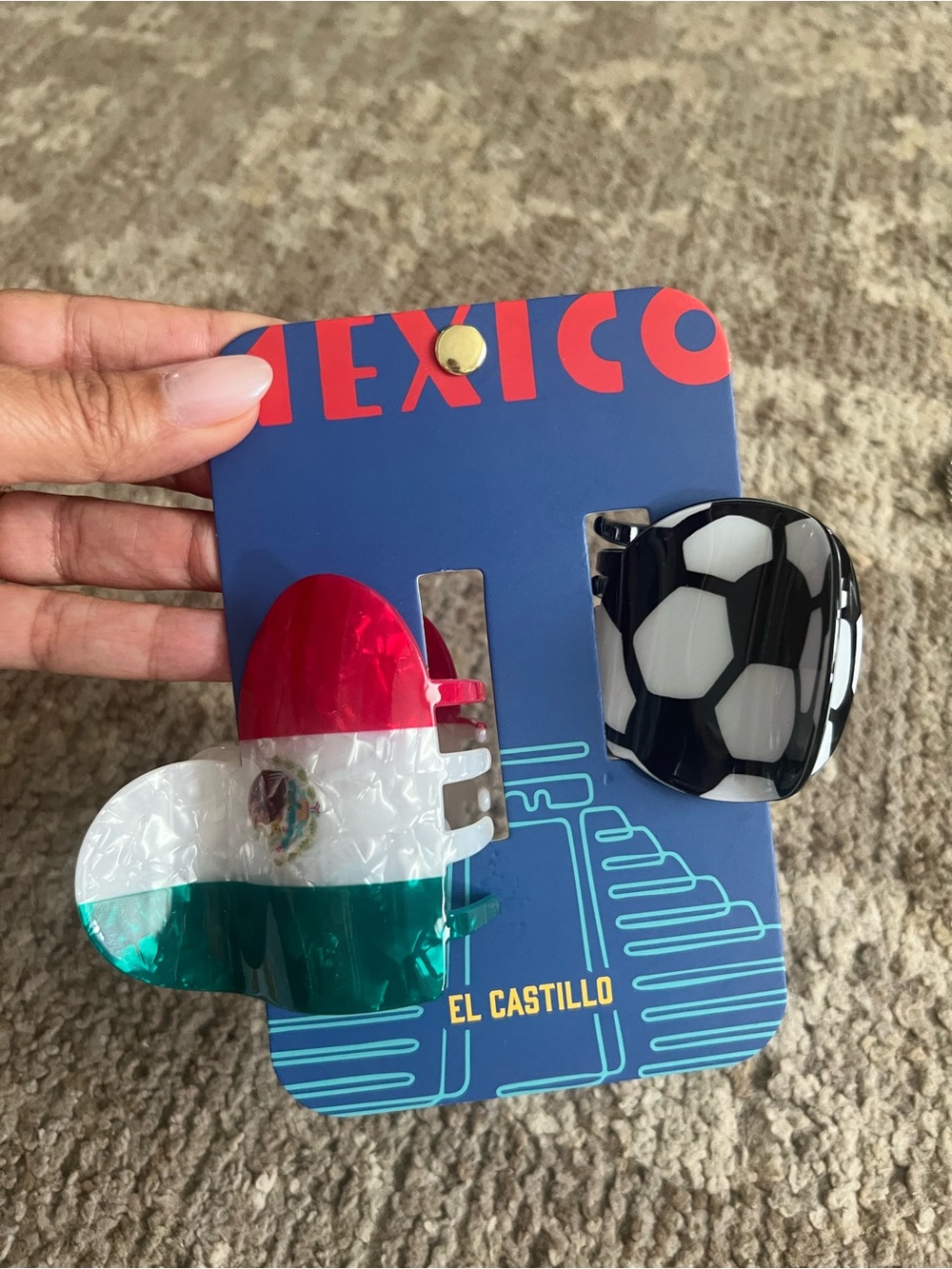 USA Flag & Soccer Hair Clips - Red, White, Blue, Black - Picture 5 of 9